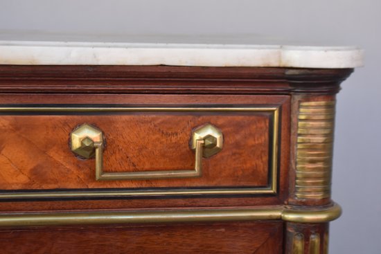 Secrétaire Louis XVI à Portes En Acajou Flammé XVIIIème Serrures à Trèfle