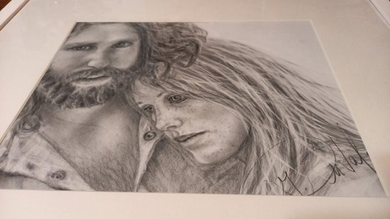 Dessin Mine de plomb /Jim Morrison/ Pamela Courson