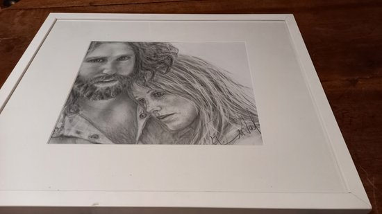 Dessin Mine de plomb /Jim Morrison/ Pamela Courson