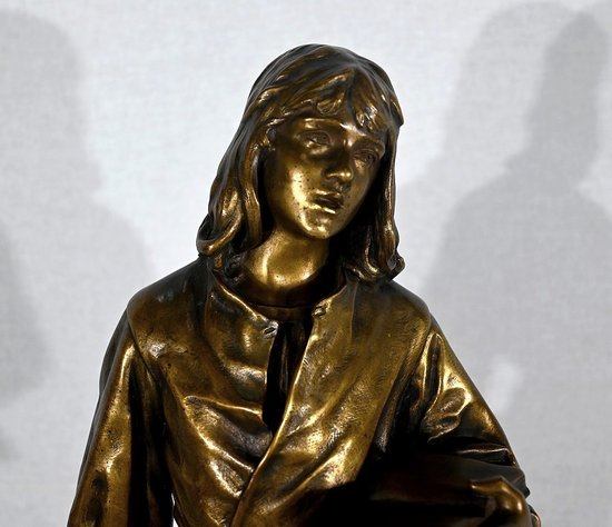 Bronze « Escholier du XVe siècle », de Friedrich Beer – Fin XIXe