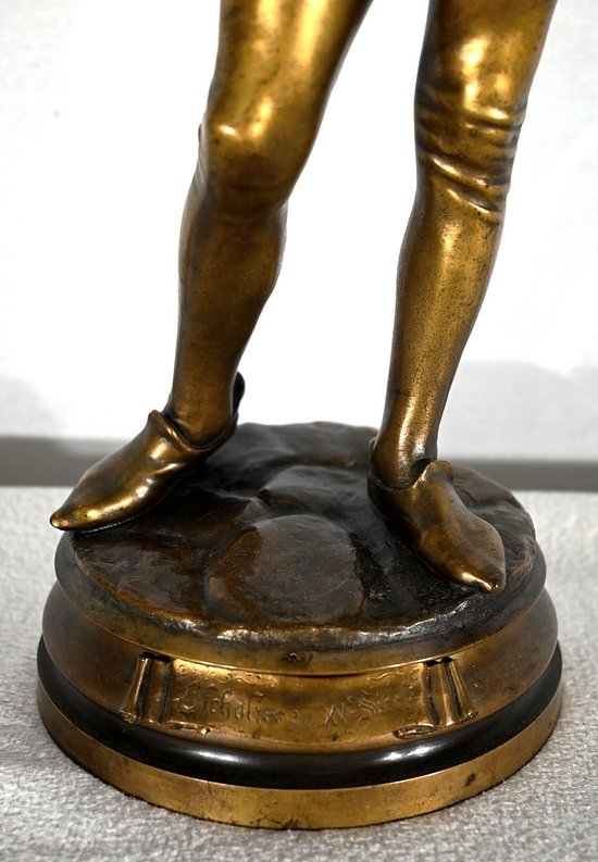 Bronze « Escholier du XVe siècle », de Friedrich Beer – Fin XIXe