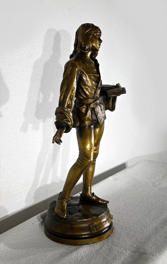 Bronze « Escholier du XVe siècle », de Friedrich Beer – Fin XIXe