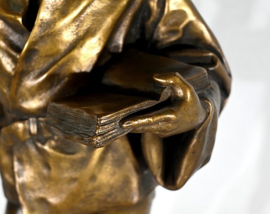 Bronze « Escholier du XVe siècle », de Friedrich Beer – Fin XIXe