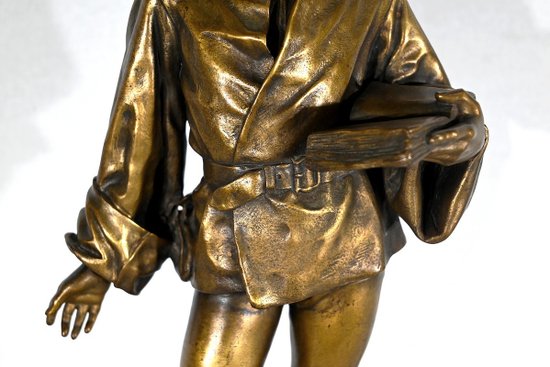 Bronze « Escholier du XVe siècle », de Friedrich Beer – Fin XIXe