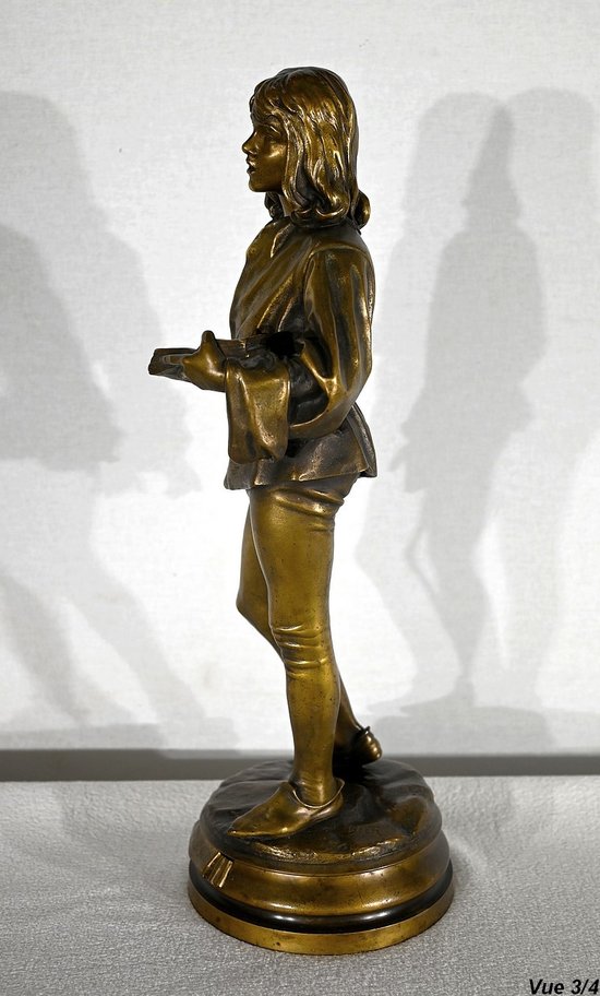 Bronze « Escholier du XVe siècle », de Friedrich Beer – Fin XIXe