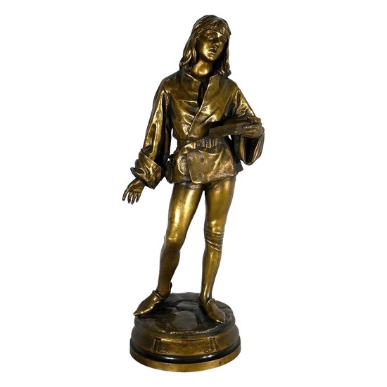 Bronze " Escholier du XVe siècle ", by Friedrich Beer - Late 19th century