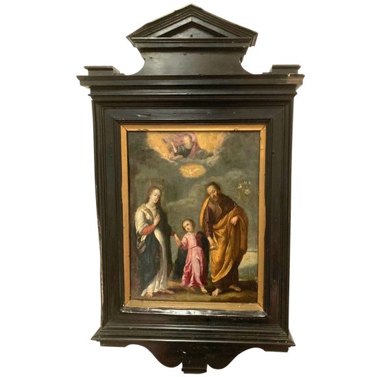 Ecole Flamande XVIIIe - “La Sainte Famille” - Huile sur cuivre - Grande QUALITE