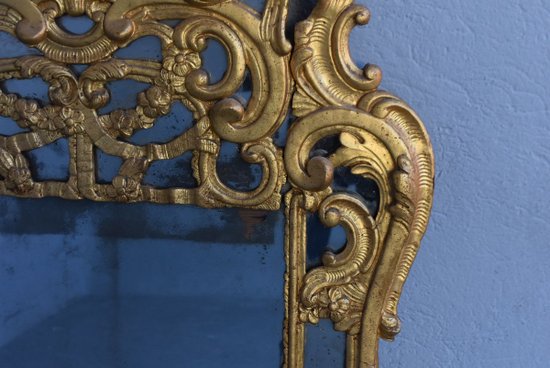 Miroir Provençal  Louis XV  Bois Sculpté Doré époque XVIIIème            