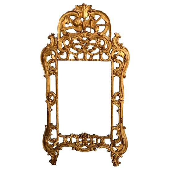 Miroir Provençal  Louis XV  Bois Sculpté Doré époque XVIIIème            