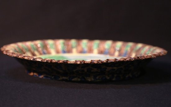 Earthenware dish, school of Tours, suite of  Palissy 19th 