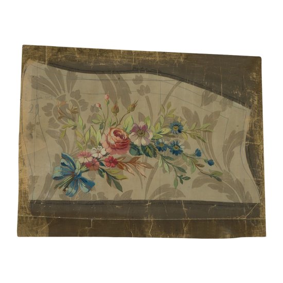 Carton of Aubusson tapestry with floral pattern