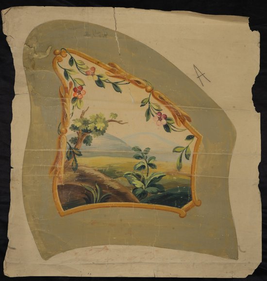 Cartone di arazzo Aubusson verde