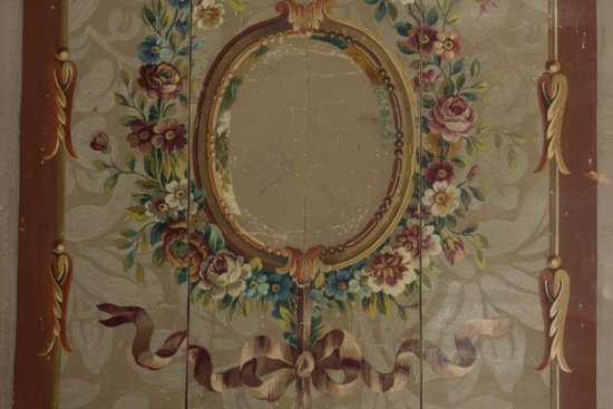 Carton of Aubusson tapestry medallion with floral pattern