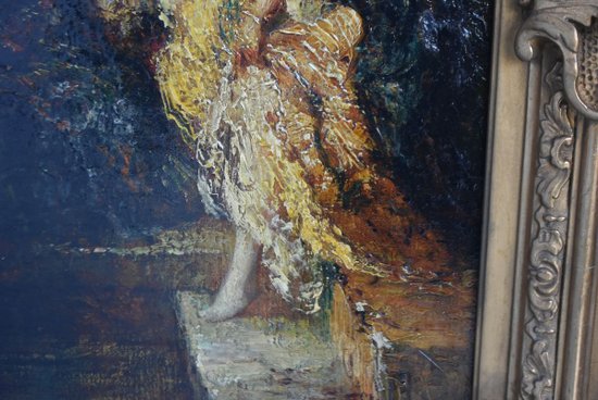             Coppia Di Olio Su Tela Di F. Maury (1861-1933)