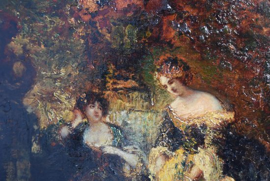             Coppia Di Olio Su Tela Di F. Maury (1861-1933)
