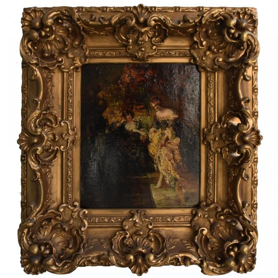             Coppia Di Olio Su Tela Di F. Maury (1861-1933)