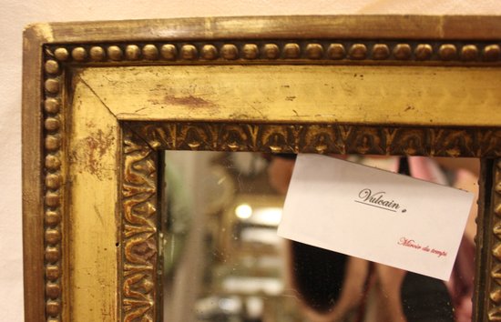 Small Louis XVI Mirror, Gilded Wood, Mercury Glass 20 X 23 Cm