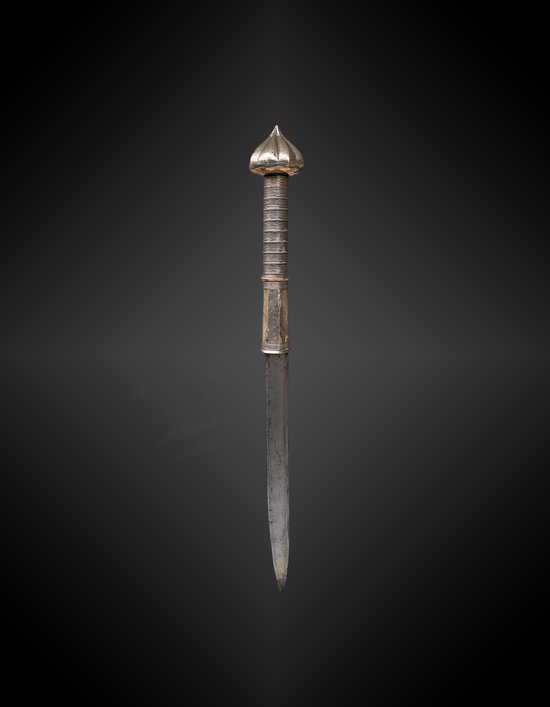 SCIABOLA detta Dha Birmanie fine XIX secolo Legno, ferro e argento