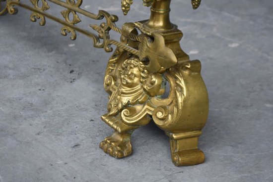 Important Pair Of Bronze Fireplace Andirons XIXth Century
