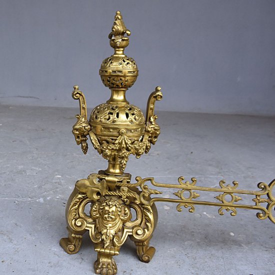 Important Pair Of Bronze Fireplace Andirons XIXth Century