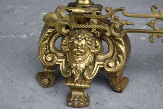 Important Pair Of Bronze Fireplace Andirons XIXth Century