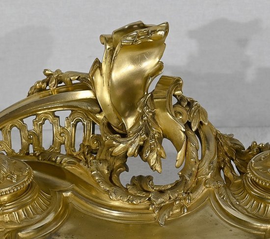 Gilded bronze inkwell, signed Vandevoorde - Early XXth century