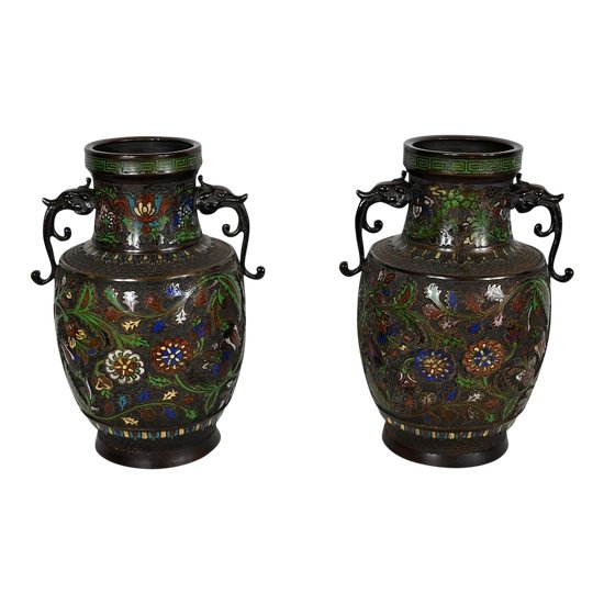 Pair of Bronze Vases, China - Late 19th century