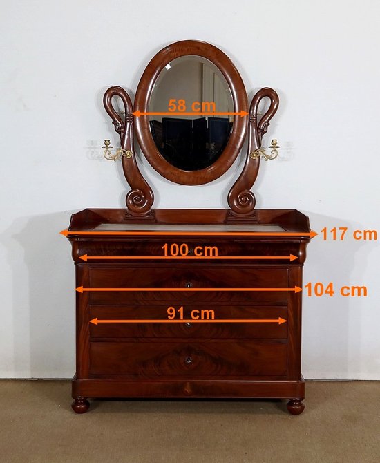 Petite Commode Psyché, époque Restauration – Début XIXe