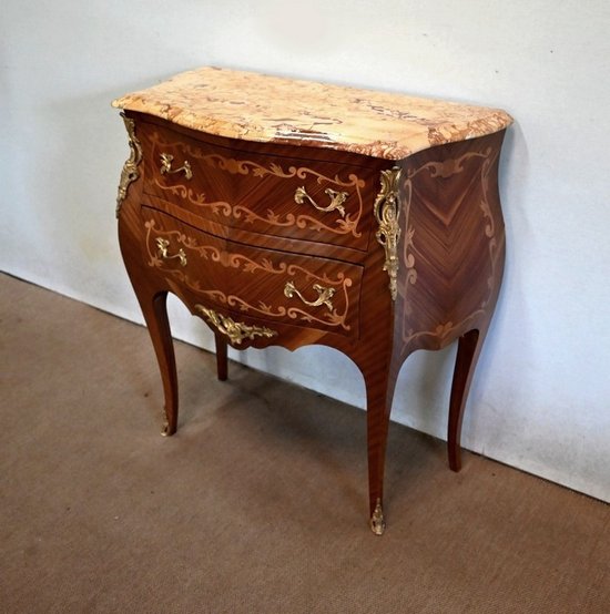 Commode Sauteuse en Acajou, style Transition Louis XIV / Louis XV – Début XXe