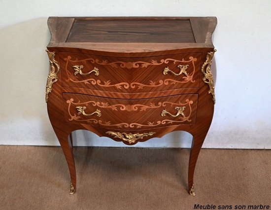 Commode Sauteuse en Acajou, style Transition Louis XIV / Louis XV – Début XXe