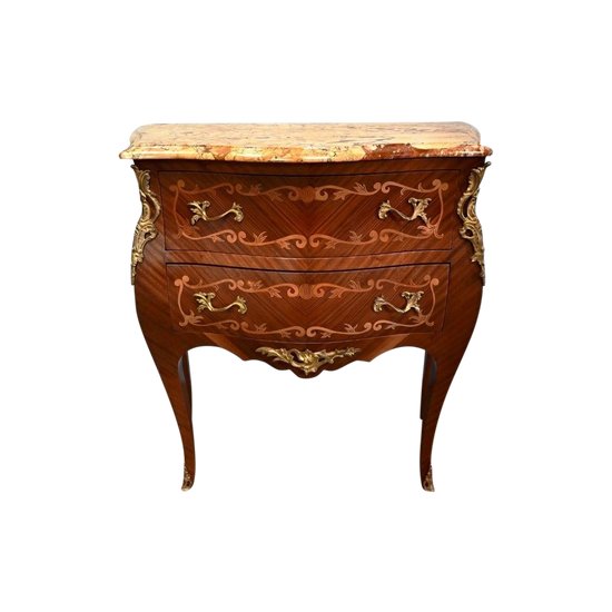 Mahogany chest of drawers, Transitional style Louis XIV / Louis XV - Early XXth century