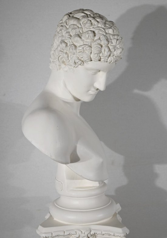 Busto di Antinoüs su colonna - Fine XIX secolo