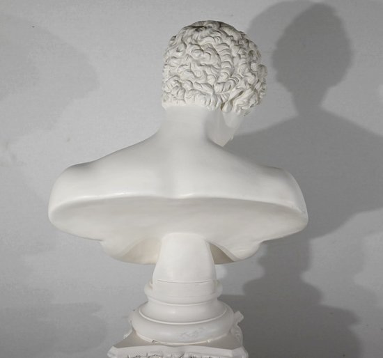 Busto di Antinoüs su colonna - Fine XIX secolo
