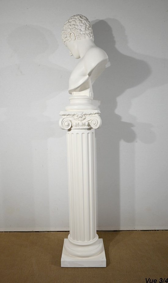 Busto di Antinoüs su colonna - Fine XIX secolo