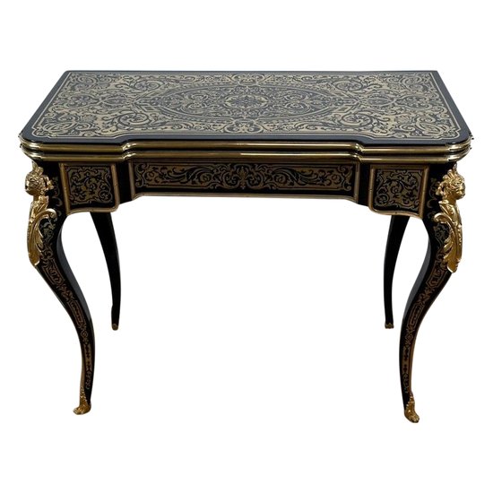 Table Console d’Apparat en Poirier Noirci, époque Napoléon III – Milieu XIXe