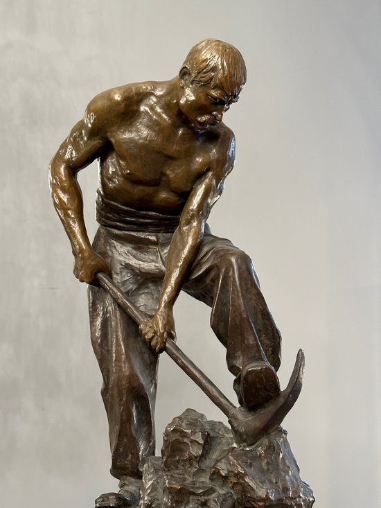 Paul Moreau-vauthier (1871-1936), importante scultura in bronzo con patina marrone