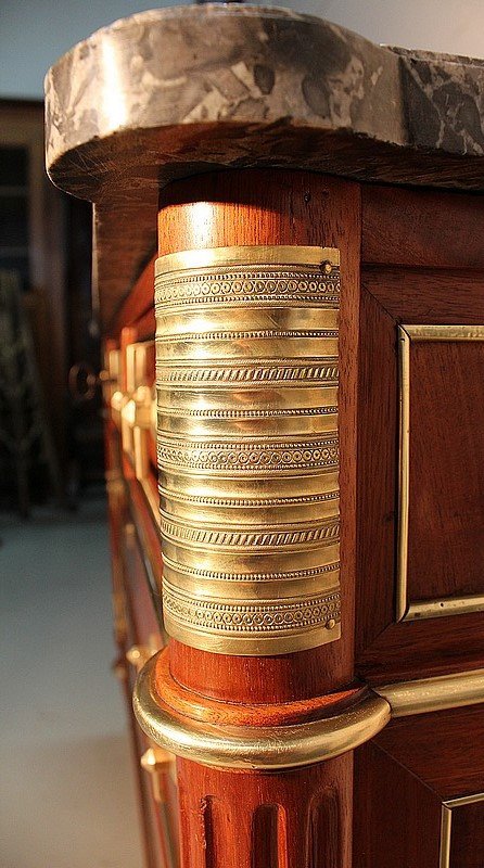Cassettone in mogano, periodo Luigi XVI - XVIII secolo