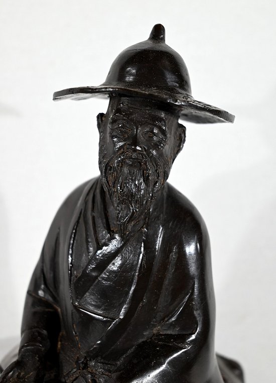 Set in bronzo "Il cavaliere", Cina - Fine XIX secolo