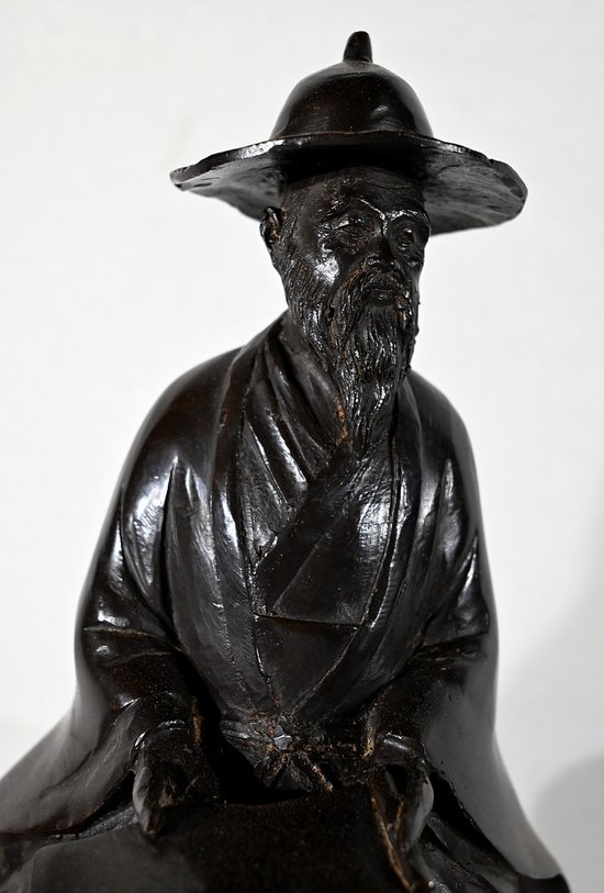 Set in bronzo "Il cavaliere", Cina - Fine XIX secolo