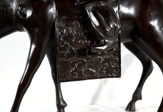 Set in bronzo "Il cavaliere", Cina - Fine XIX secolo