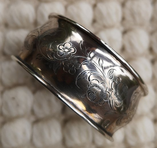 Portatovagliolo in argento sterling pugno collare monogramma orafo Vautrain