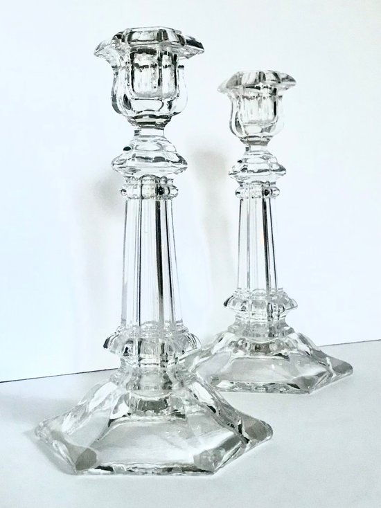 Baccarat crystal candlesticks signed XIXth century