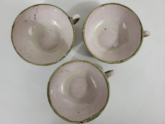 9 earthenware cups from Moustiers Ferrat XVIIIth century