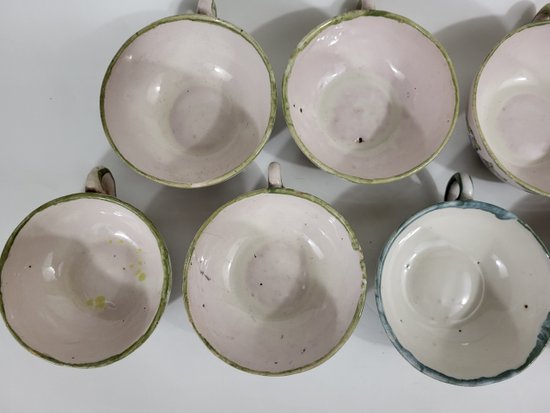 9 earthenware cups from Moustiers Ferrat XVIIIth century
