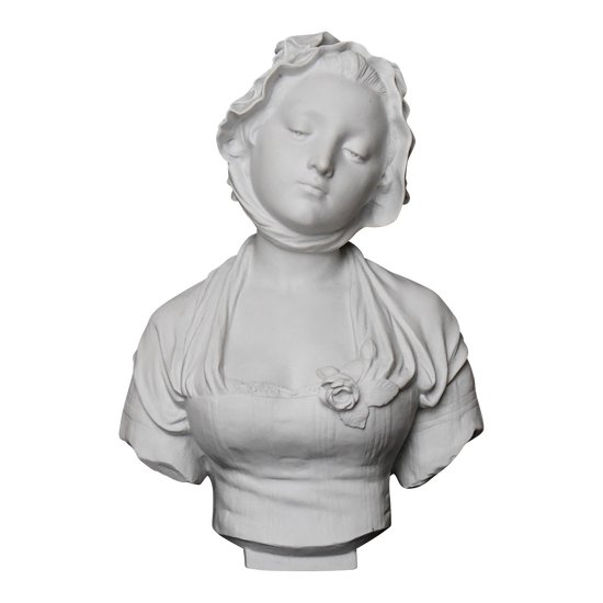 LAURENT Eugène (1832-1898) Bisque bust of a young girl after Jean Baptiste GREUZE