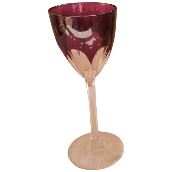 BACCARAT purple colored crystal white wine / roemer glass, Genova model