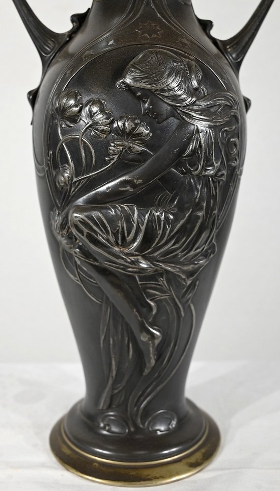 Importante Paire de Vases en Etain, Art Nouveau – 1900