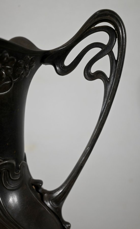 Importante Paire de Vases en Etain, Art Nouveau – 1900