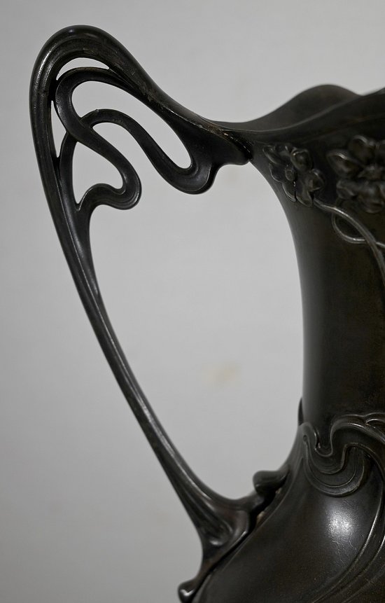 Importante Paire de Vases en Etain, Art Nouveau – 1900