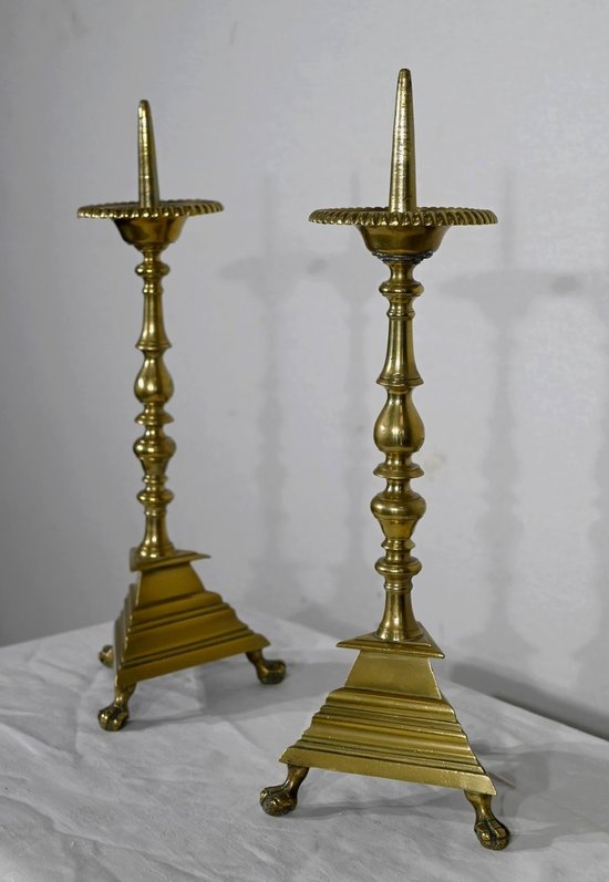 Pair of Gilded Bronze Candle Picks - 2nd half XIXth century